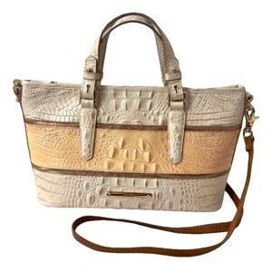 Brahmin Mini Asher Rose Tri Color Melbourne Gator/Croc Leather